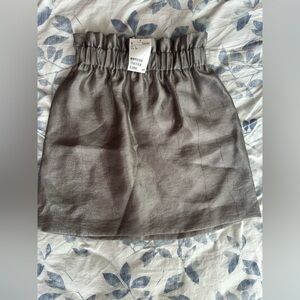 H&M Satin Midi Skirt 32 | Minimalist Y2K-Inspired Silky Neutral Taupe Evening